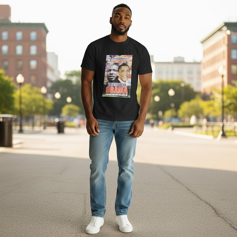 Barack Obama MLK Live The Dream 2008 T Shirt Men Sz 3XL Black President Casual
